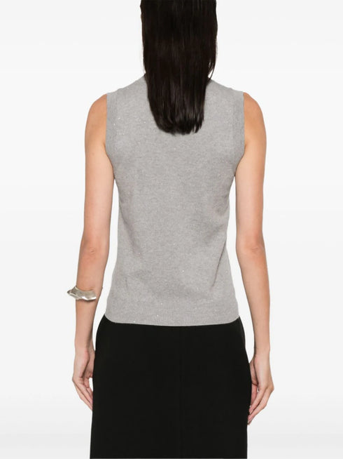metallic-threading top